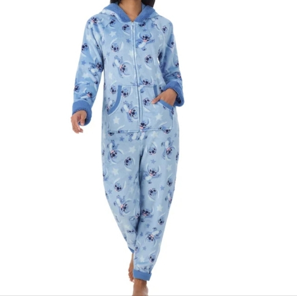 Blue Stitch Character Women's One-Piece Pajama - Picture 2 of 4